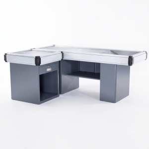 1.8m Premium Checkout Counter with Side Table – Stainless Top
